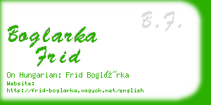 boglarka frid business card